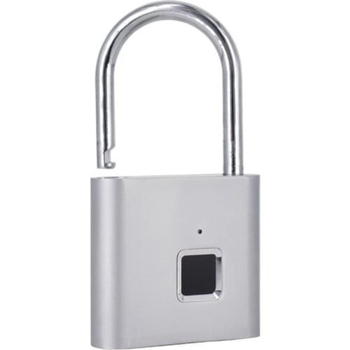 Portable Fingerprint Smart Padlock IP65 Waterproof Electric Biometric Door Lock Home Door Bag Luggage Case Lock USB Rechargeable