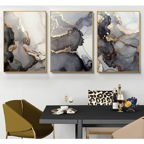 Luxury Watercolor Abstract Golden Canvas Painting Picture Home Decor Wall Art Minimalist Posters and Print for Living Room Decor