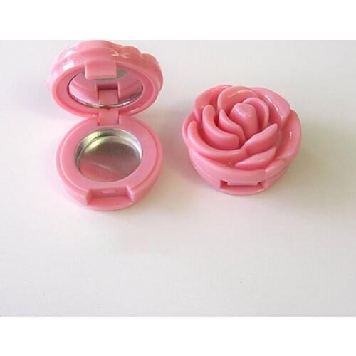 Rose Flower Shape Empty Eyeshadow Case Lipstick Box Cosmetic Packing Container Refillable Foundation Makeup Dispenser With