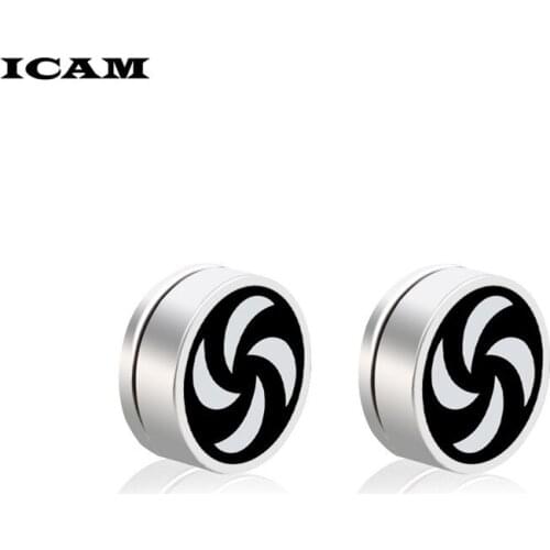 ICAM Black Color Stainless Steel Magnetic Earrings For Women Men Jewelry Stud Earrings No Piercing Unisex Punk Jewelry 8mm