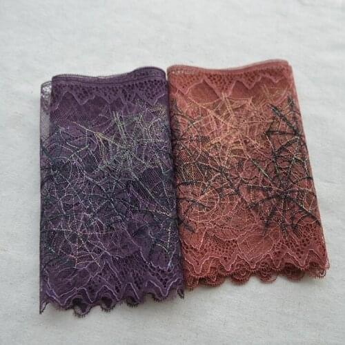2 Meters 18cm Width Lace Ribbon Tape Brown Purple Lace Trim Fabric DIY Embroidered Net Lace Mesh For Sewing Decoration