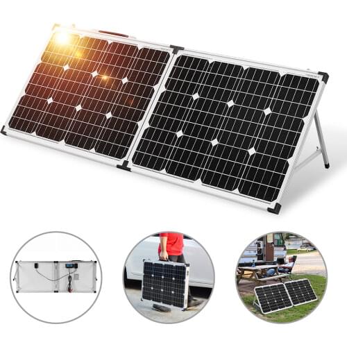 Dokio 18V 100W (2*50W) Foldable Solar Panel 12V Solar Battery Charge Cell Solar panel Sets With 12V/24V Controller Solar Syste
