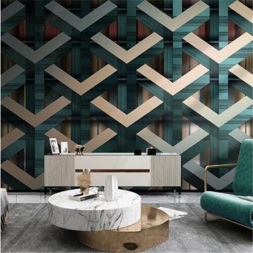Modern Minimalist 3D Wallpapers for Living Room Stereo Geometric Line TV Background Mural Wall Papers Home Decor Papel De Parede
