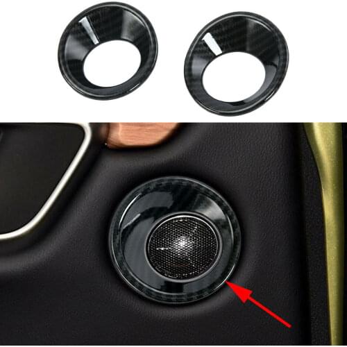 2PCS Interior Speaker Loudspeaker Cover Trim Fit For Honda CR-V 5th 2017 2018 2019 Carbon Fiber Accessories