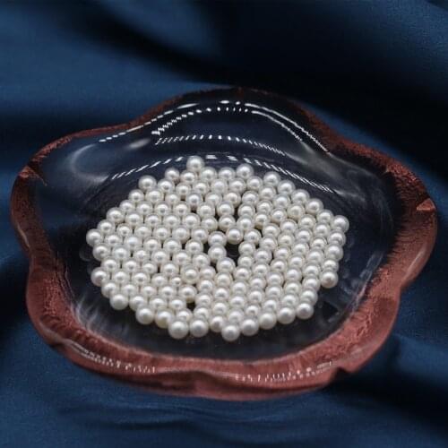 Strong Light Flawless and Non-porous 3-3.5mm Freshwater AK Natural Small Pearls Nearly Round Loose Beads Freshwater Pearls