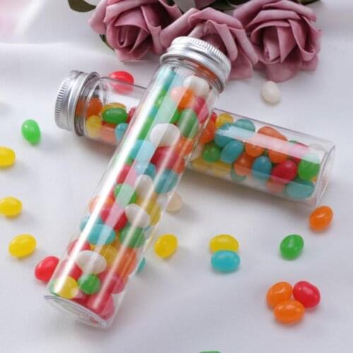 10/12/15pcs Flat-bottomed Plastic Clear Test Tubes with Screw Caps Candy Cosmetic Travel Lotion Containers 110ml