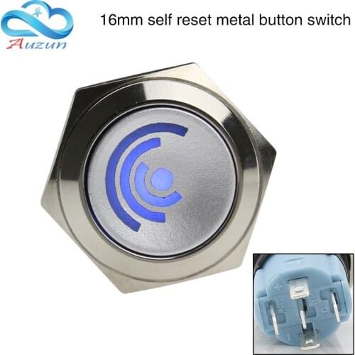 16 mm metal button switch reset button switch 5A250V red green yellow blue white 12V24V220V