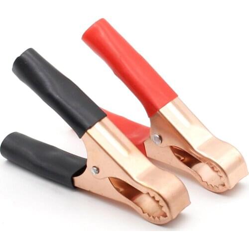 2Pcs 50A Red + Black 80mm Crocodile Car Caravan Van Battery Test Lead Clips Best Promotion Alligator Clips Connector Plug Power
