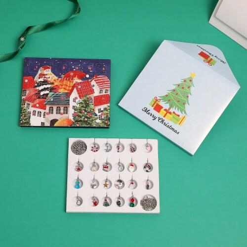 2022 Advent Countdown Calendar Charm Box Christmas Decorations DIY Advent 24 Days Charms Bracelet Set Surprise Box Kids Gifts