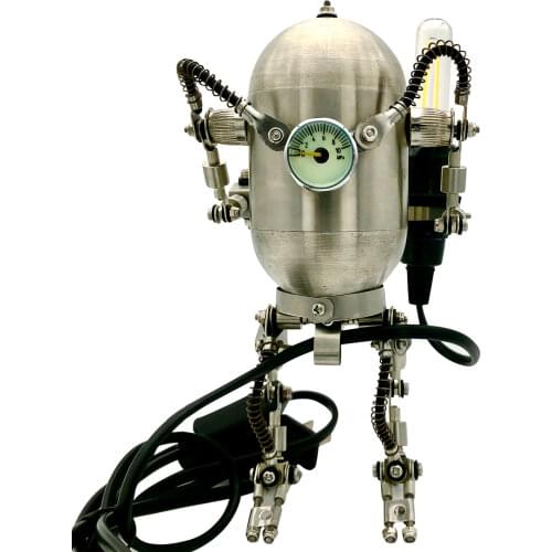 250+Pcs DIY 3D Steampunk Metal Robot The Iron Little Hobby Model Kits to Build Virgo Metal Model with LED String Lights