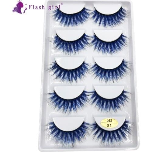 High Quality The Newest 4 Styles 5 pairs colorful Mink Eyelash Light and Soft Charming Eyes Eyelashes