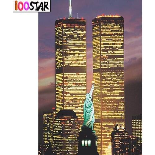 5D DIY diamond Painting Cross Stitch World Trade Center full square Round Diamond embroidery mosaic Home Decor Rhinestone Gift