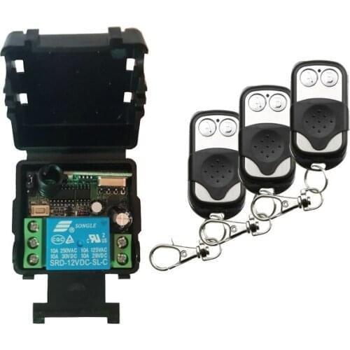 DC 12V 24V 1 CH Channel 1CH Mini Wireless RF Remote Control Light Switch 10A Relay Output Radio Receiver Module +Transmitter