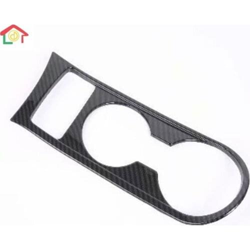 For KIA K2 2017 1PC High Quality Carbon Fiber ABS Chrome Car Front Row Water Cup Cover Trim Car Styling Accessories