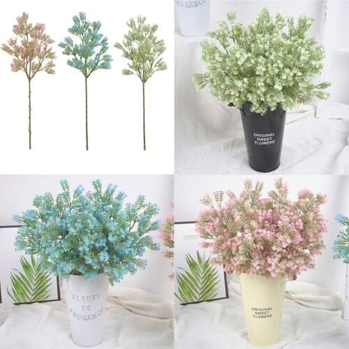 Artificial Fake Flowers Plants Spray Baby Breath/Gypsophila 3 Colors