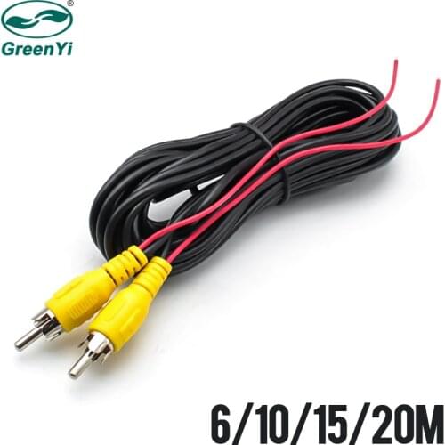 GreenYi AV RCA Cable 6M 10M 15M 20M for Rear View Camera with Video Trigger Wire Connecting Car Parking Rearview Monitor
