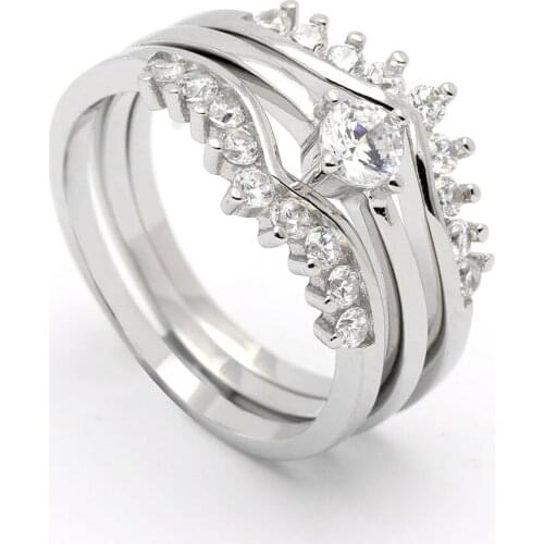 2019 Hot Sale 3 Piece Ring Sets Distinctive Valentines Day Gift For Women Flower Crystal Ring Set Bohemian Midi Finger Jewelry