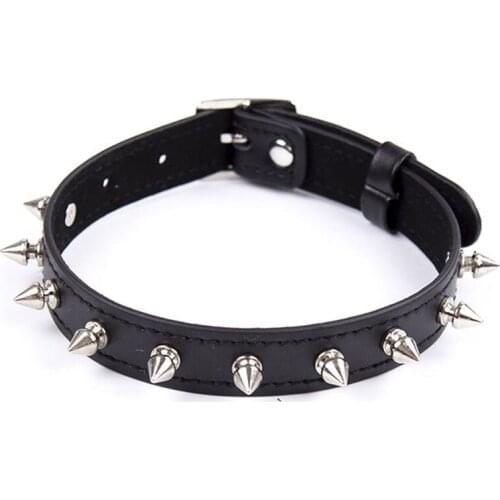 Leather Slave Collar With Spiked Adult Games Slave BDSM Bondage Restraints Sex tools For Couples Fetish Torture Erotic Toys