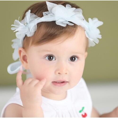 Lace Bowknot Newborn Hairband Baby Girls Flower Headband Wreath Weddings Party Garland Floral Crown Hairbands Princess Costume