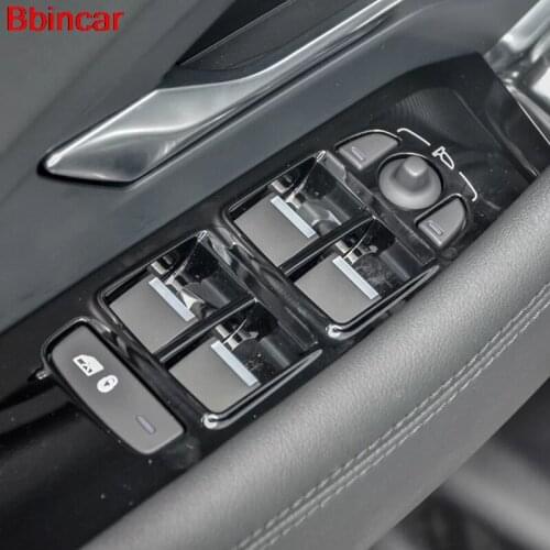 Left Hand Drive For Jaguar E-Pace 2017 2018 Car styling ABS Interior Window Rises Lift Button Switch Frame Cover Trim 4pcs
