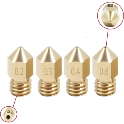 MEGA 10PCS 5PCS MK8 Brass Nozzles 0.2 0.3 0.4 0.5 0.8 1.0mm 3D Printer Parts Print Head Extrusion For 1.75mm CR10 CR10S Ender3