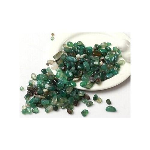 Natural green agate gravel aquarium decoration fish tank pillow stone flower crystal pot magnet tumbled stone