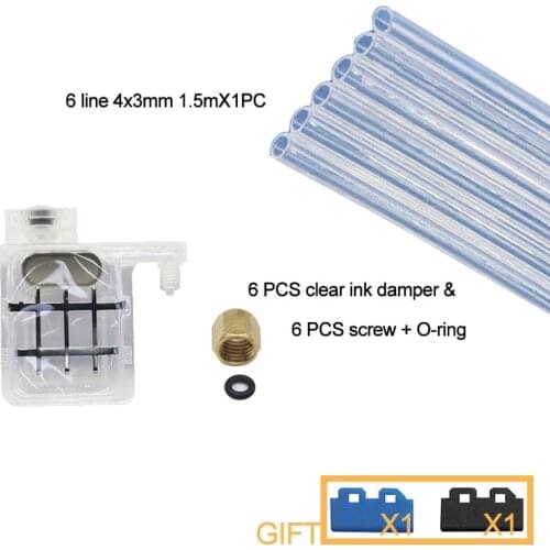 NEW ink tube hose pipe pipe line with square damper screw nuts oring for For Epson XP600 TX800 ink damper filter