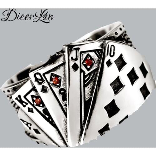 Personality Exaggerated 925 Sterling Silver Poker Rings For Women Engagement Jewelry Girls Open Finger Rings
