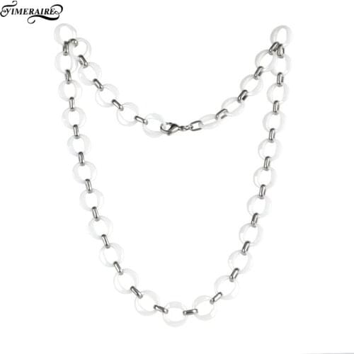 New Design Multiple Hollow Circle Ceramic Chains Necklace For Ladies Healthy Fashion Jewelry Accessories Friendship Necklaces