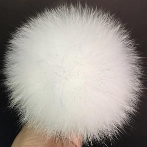 Super Big 14-15cm Colorful White Natural Fox Pompoms Luxury Fur Balls for Knitted Hat Cap Winter Beanies Real Fur Pom Poms Bulk