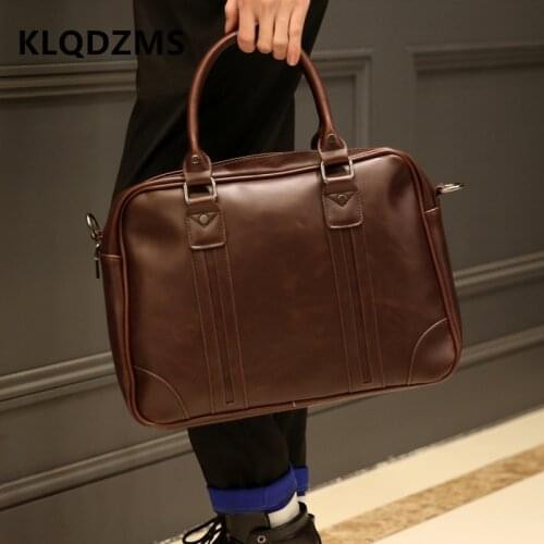 KLQDZMS Mens Casual Briefcases Fashion Handbag Office Business Male Vintage Laptop-Bag Teenagers Classic Backpack