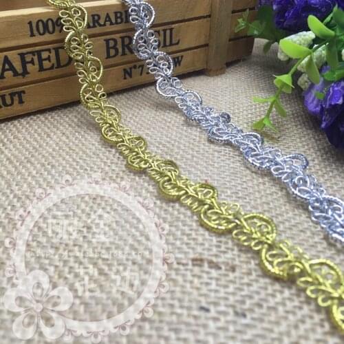 Cheapest 90Metres Direct DIY Gold Lace Trim Braided For Costume Decoration High Quality Centipede Braid Ribbon Lace For Sewing