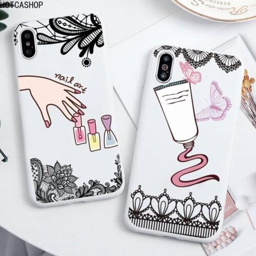 Sexy lace perfume cosmetics Phone Case for iPhone 12 mini 11 Pro Max X XR XS 8 7 6s Plus Candy white Silicone Cases