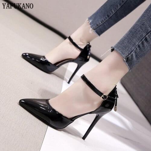 Sexy Nude Color High Heels Fashion Thin Heels Butterfly-Knot Patent Leather Middle Hollow Womens Shoes Elegant Party Dress Pumps