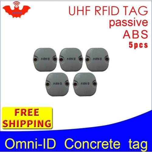 UHF RFID Concrete tag omni-ID 915mhz 868mhz Impinj Monza4QT EPC 5pcs free shipping durable ABS smart card passive RFID tags