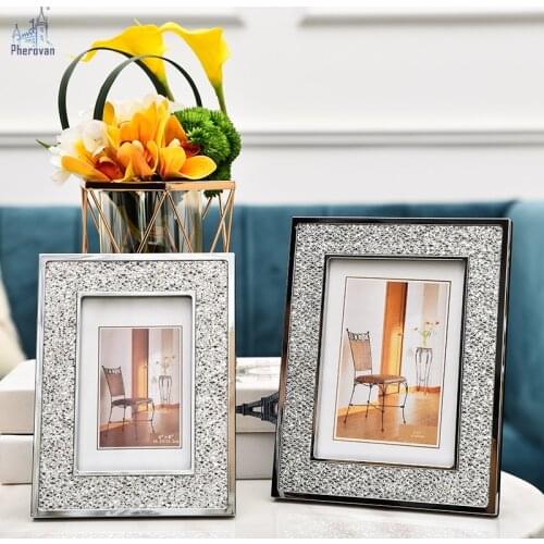 6/7 Inch Modern Simple Metal Mosaic Photo Frame Living Room Ornaments