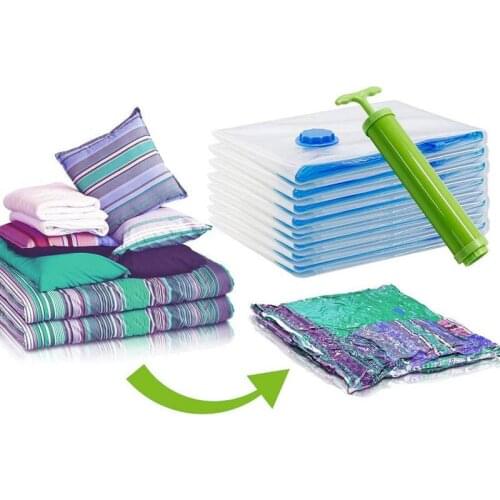 Vacuum bag 10 pieces Set 2 sizes 6 pieces 40x60 and 4 pieces 60x80 sturdy for storing clothes, quilts and bed linen Vacuum bag
