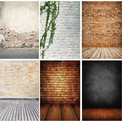 Vinyl Custom Vintage Brick Wall Wooden Floor Photography Backdrops Photo Background Studio Prop 21712 YXZQ-04