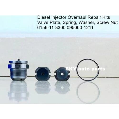 High Quality Diesel Injector Overhaul Repair Kits Valve Plate, Spring, Washer, Screw Nut 6156-11-3300 095000-1211