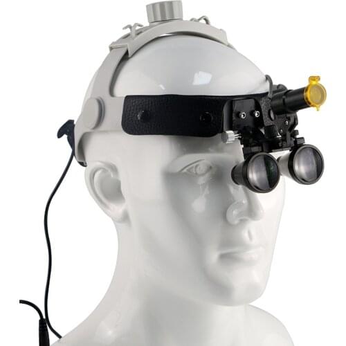 YUYO Dental Equipment Headband 2.5X/3.5X Surgical Loupe with Optical Filter LED Light