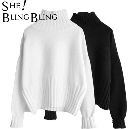 SheBlingBling Za Woman 2021 Autumn Winter Traf Turtleneck Pullover Sweaters Women Slim Knitted Warm Sweaters Fashion Pull Femme