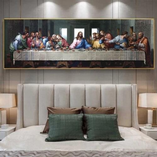 Da Vinci Famous Copy The Last Supper Modern Painting Canvas Print Wall Art Prints Posters Mural Decoration Pictures Cuadros