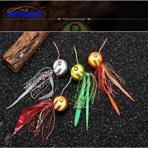 1PC Tai Kabura 40g-200g Metal Fast Sinking Jig Rubber Skirts Saltwater Assist Hook Ice Fishing Lure Jig Head Hook Peche Slider