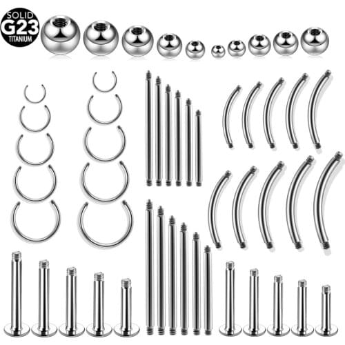 10pcs/lot Titanium Screw Barbell Replacement Accessories Ball Piercing 14G 16G Belly Bar Nose Ear Stud Rings Tongue Lip Retainer