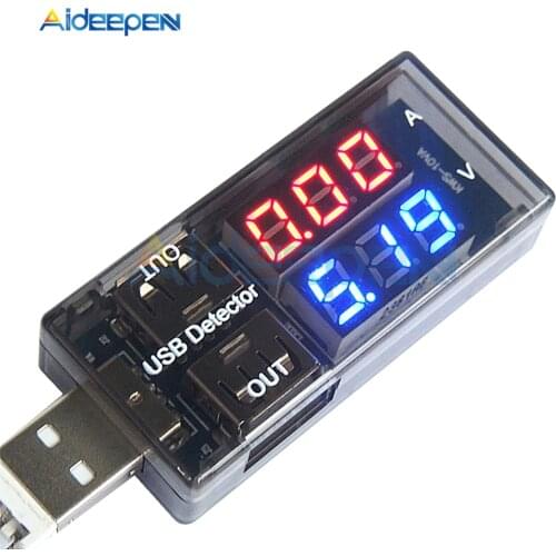 10pcs/Lot USB Voltmeter Ammeter Current Voltage Tester LCD Digital Display Power Battery Capacity Tester Measurement USB Charger