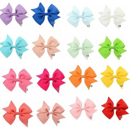 20PCs Baby 10cm Hair Bows Boutique Girl Alligator Clip Grosgrain Ribbon Headclip