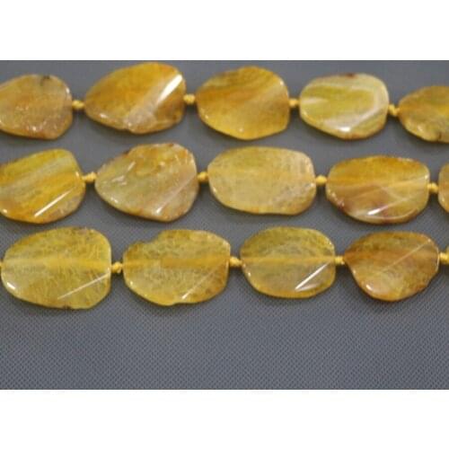 25-45mm 9pcs Large Stone Slab Slice Beaded, Natural Druzy Faceted Stone Beads Gems Stone Connector Pendant, 15.5inch Strand