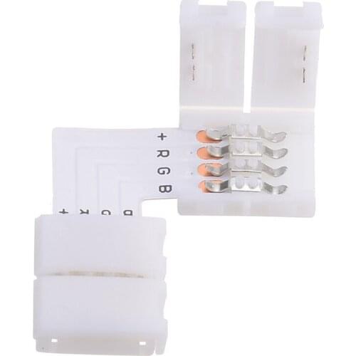 5pcs 10mm 4 Pin L Shape Connector RGB LED Strip 90 Degree Corner Connectors for 5050 RGB LED Strip Light