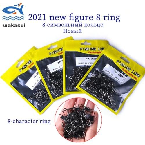 50PCS/Lot Carp Fishing Accessories Luya Fishing Type B Pin Rolling Swivel For Model 1#2#3#4#5#6 Stainless Steel Metal Outdoor