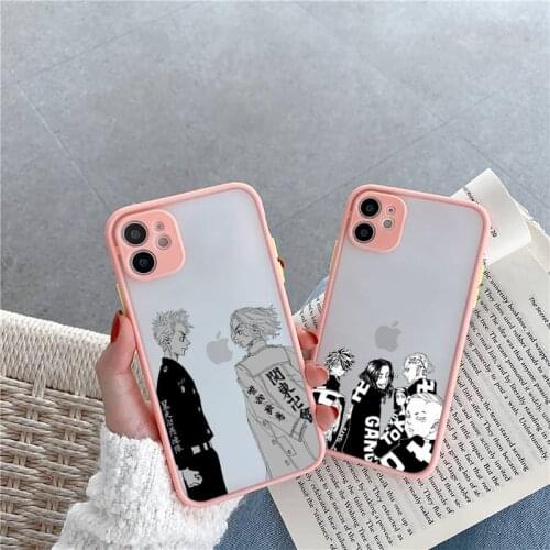Tokyo Revengers Phone Case For iPhone 12 11 Mini Pro XR XS Max 7 8 Plus X Matte transparent Pink Cover